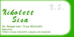 nikolett sisa business card